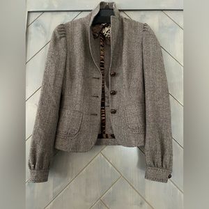 Elie Tahari plaid tailored wool blazer size 0
